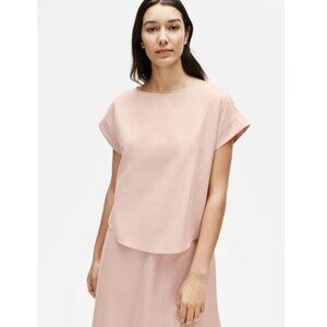 Eileen Fisher Sandwashed Tencel Bateau Neck Top - S
